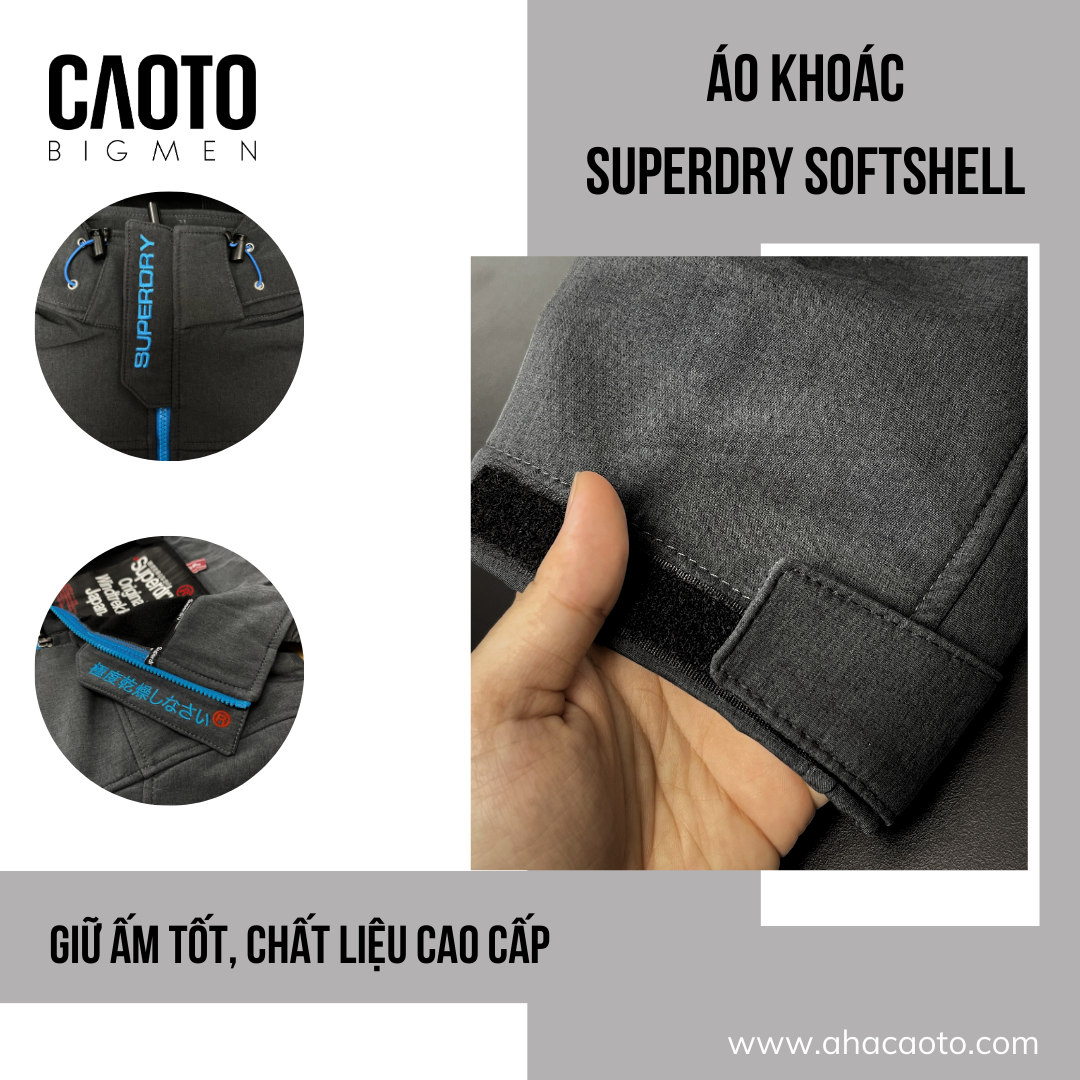  Áo Khoác SuperDry Windtrekker Đen Xước Size Lớn XXXL 