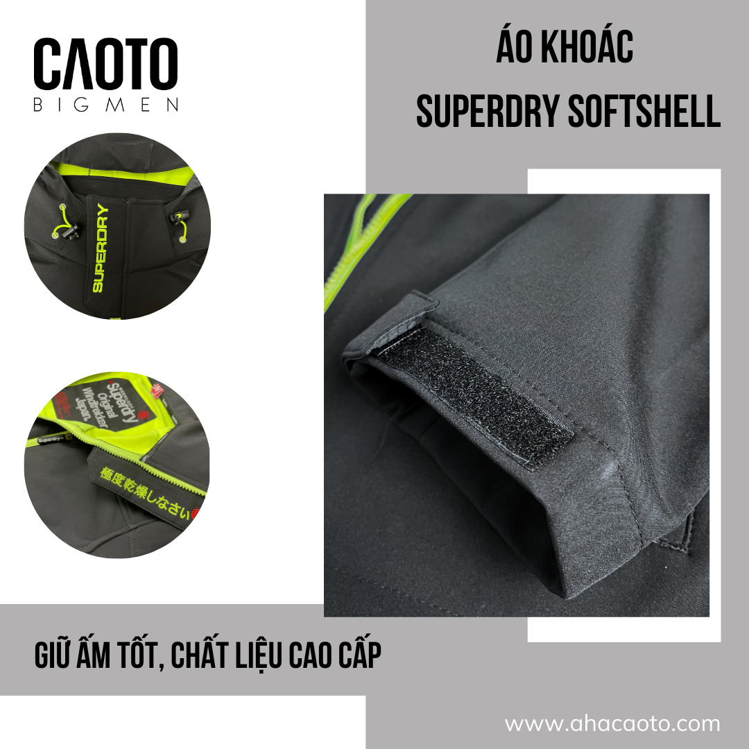  Áo Khoác SuperDry Windtrekker Đen Size Lớn XXXL 