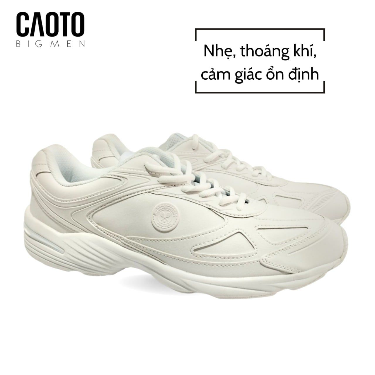  Giày Tennis Wimbledon White Smooth Big Size 