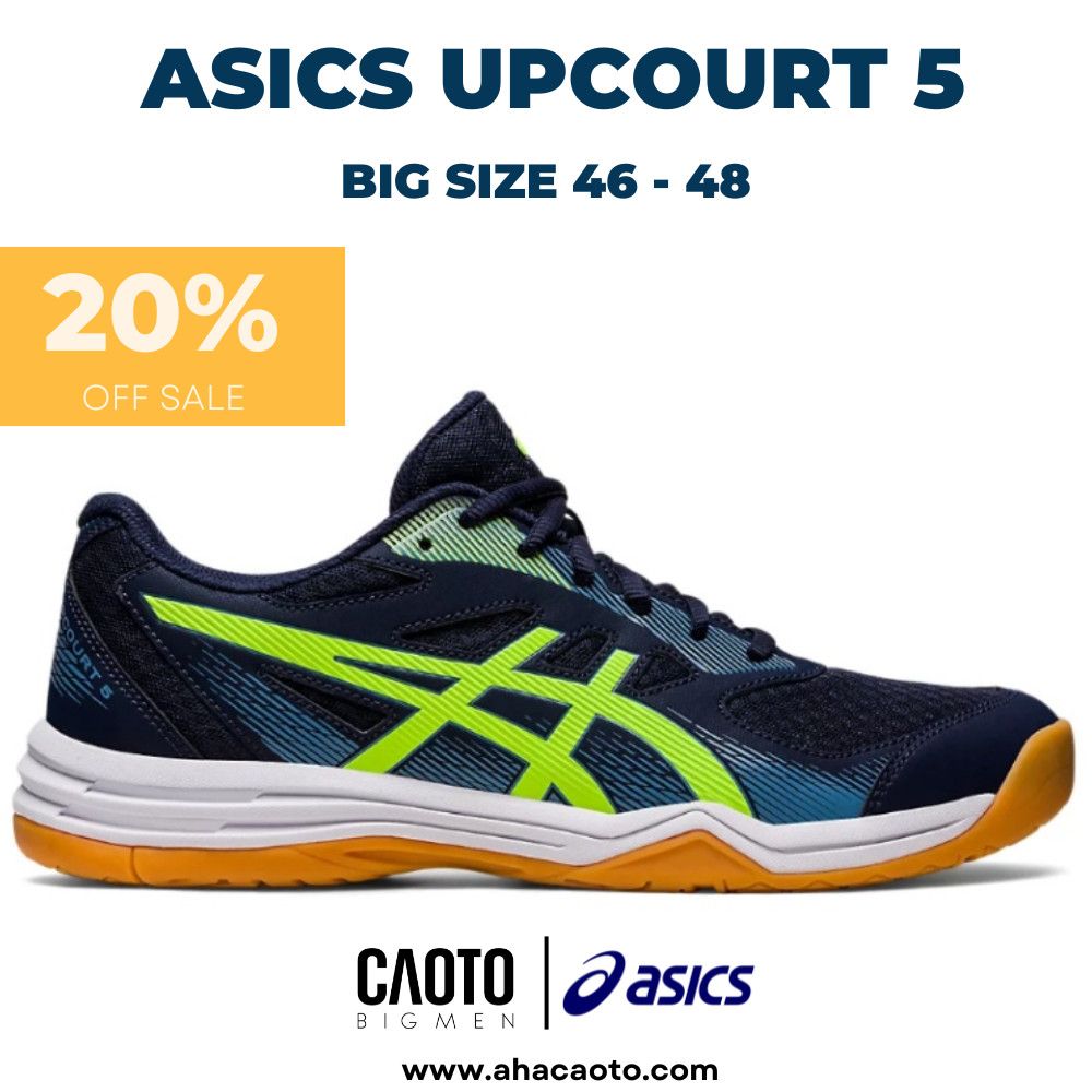  Giày Thể Thao Asics Up Court 5 Black/Green Big Size 