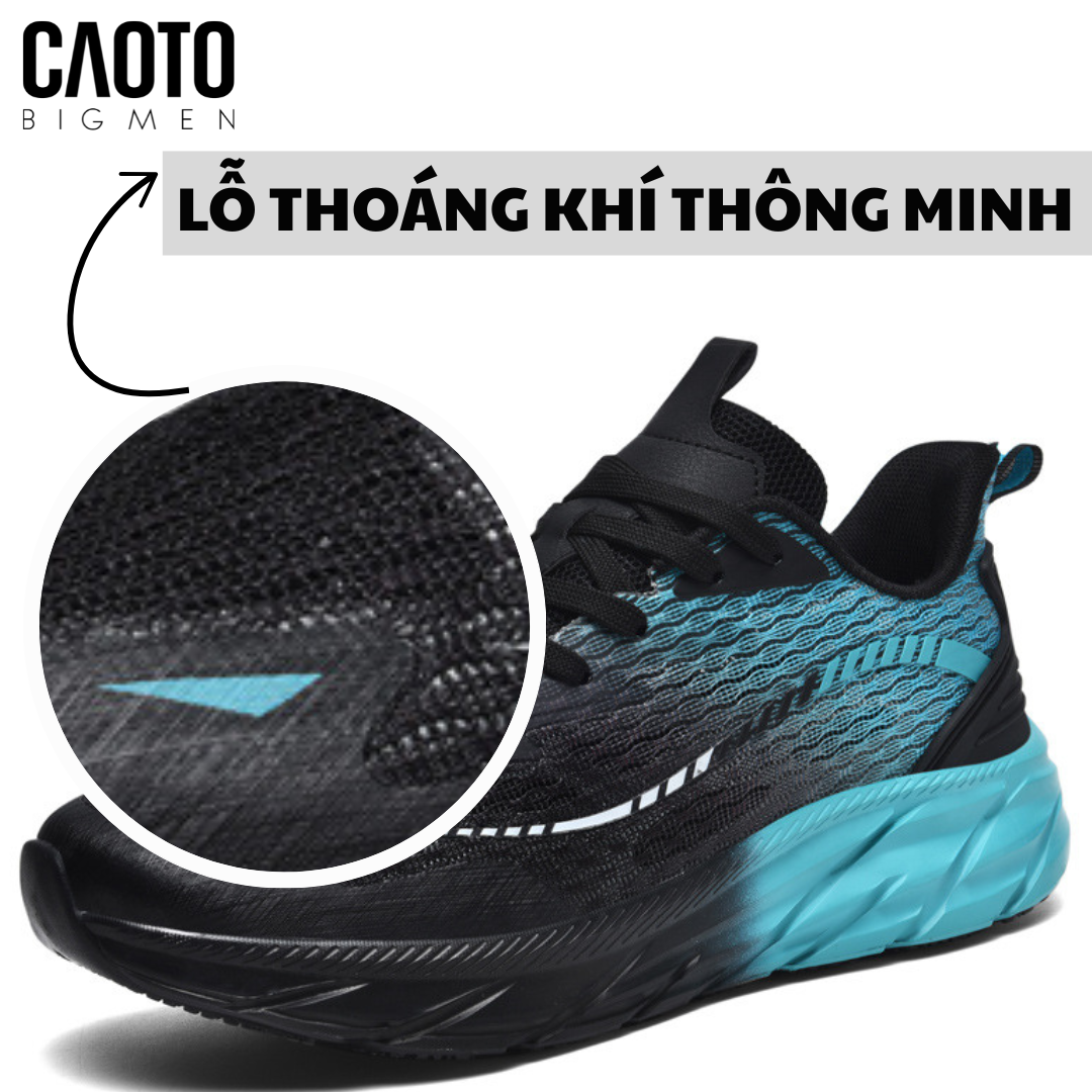  Giày Chạy Bộ Shutto Black & Teal Big Size 