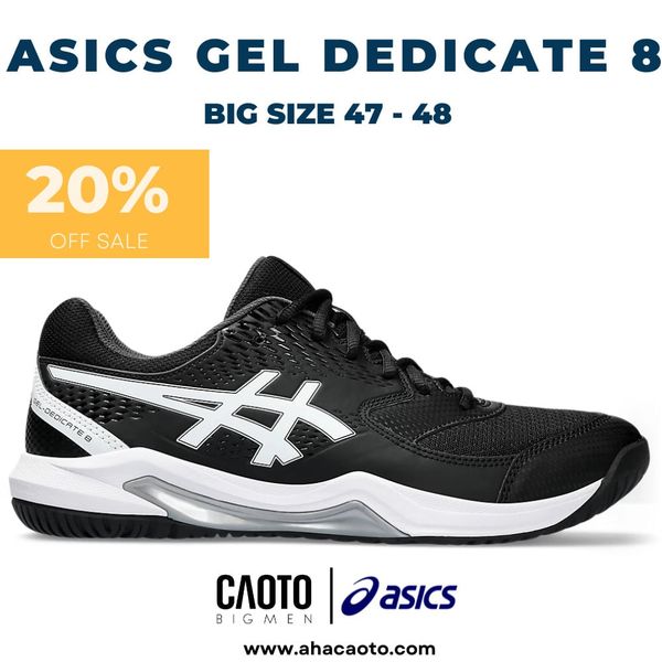  Giày Thể Thao Asics Gel Dedicate 8 Black Big Size 