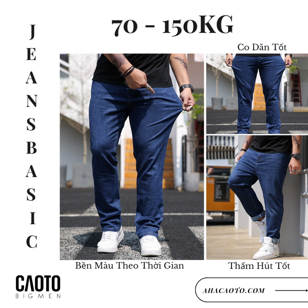  Quần Jeans Basic Lee Xanh đậm  Big Size 70-150KG 