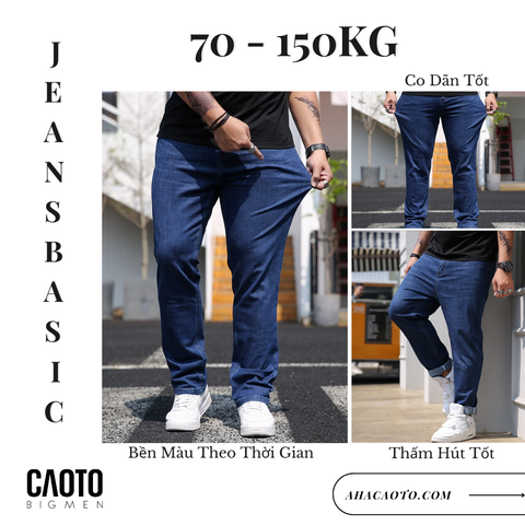 QUẦN JEAN NAM BIG SIZE TỪ 80 - 150 KG - CO DÃN, CHÍNH HÃNG