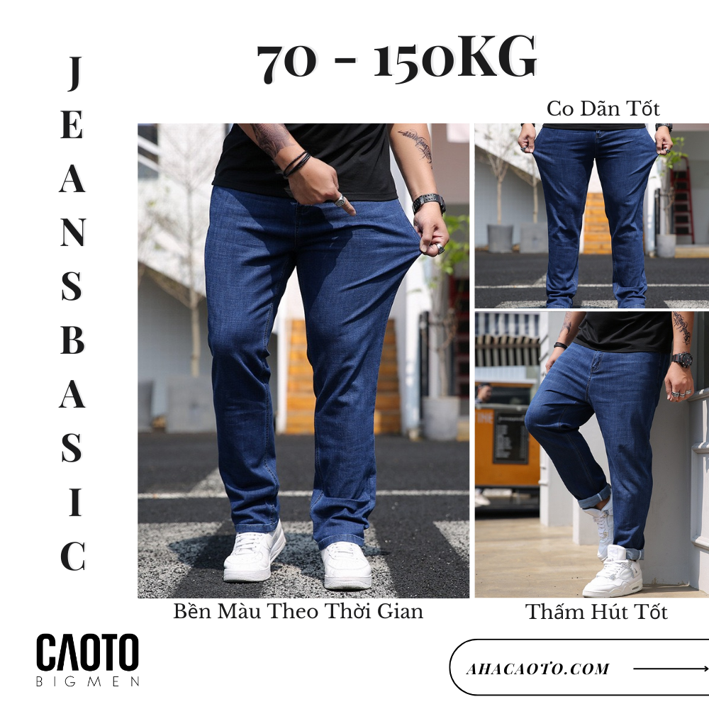  Quần Jeans Basic Lee Xanh đậm  Big Size 70-150KG 