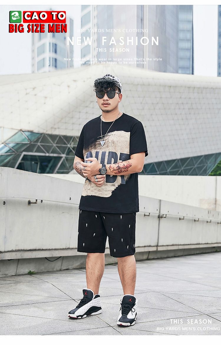  Áo Thun Nam Thời TRang  Big SIze Màu Đen  2XL 3XL 4XL 5XL 