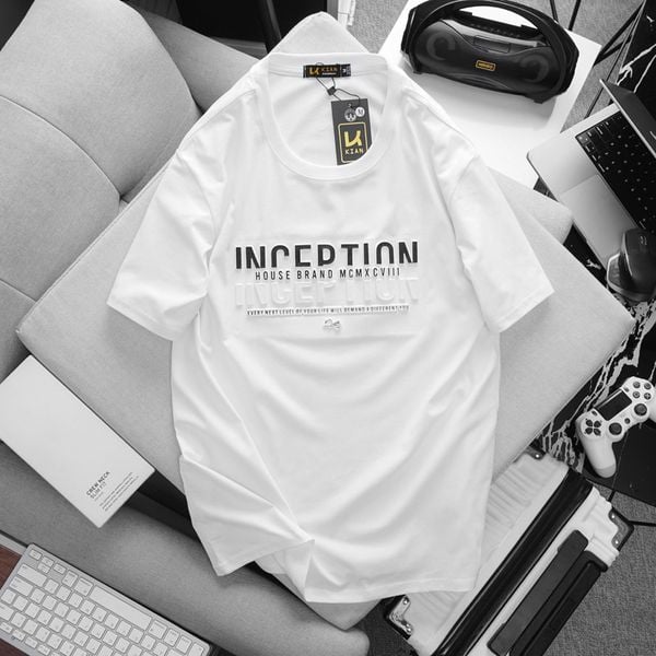  Áo Thun White Chữ Nổi INCEPTION Thời Trang 80-110KG 