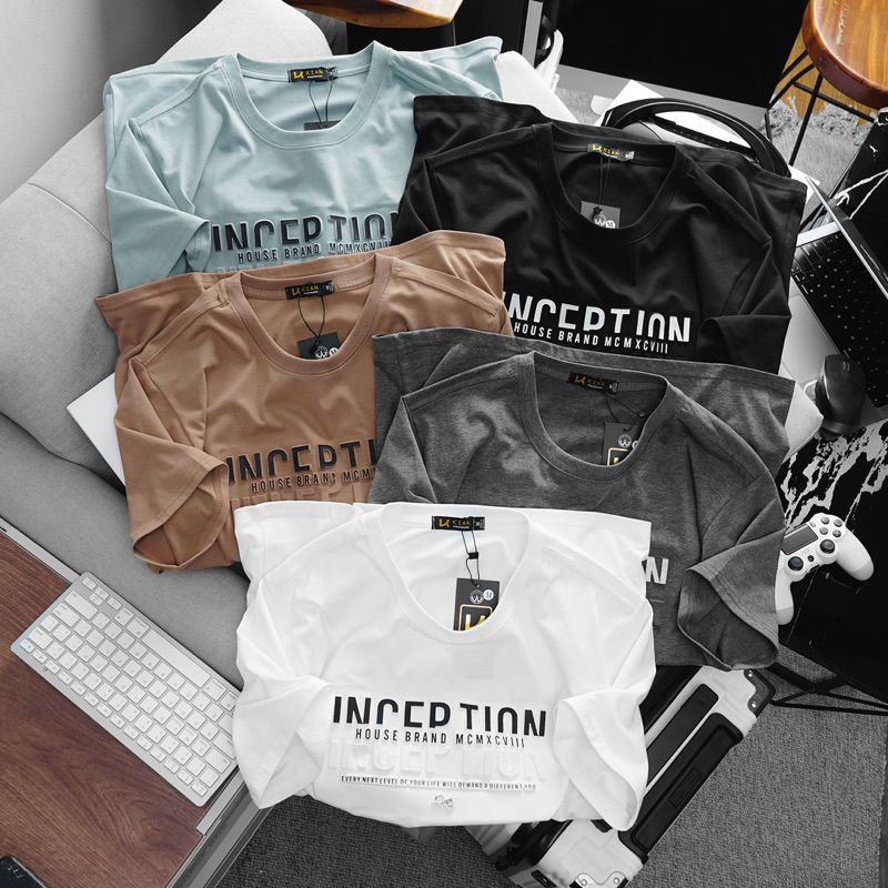  Áo Thun White Chữ Nổi INCEPTION Thời Trang 80-110KG 
