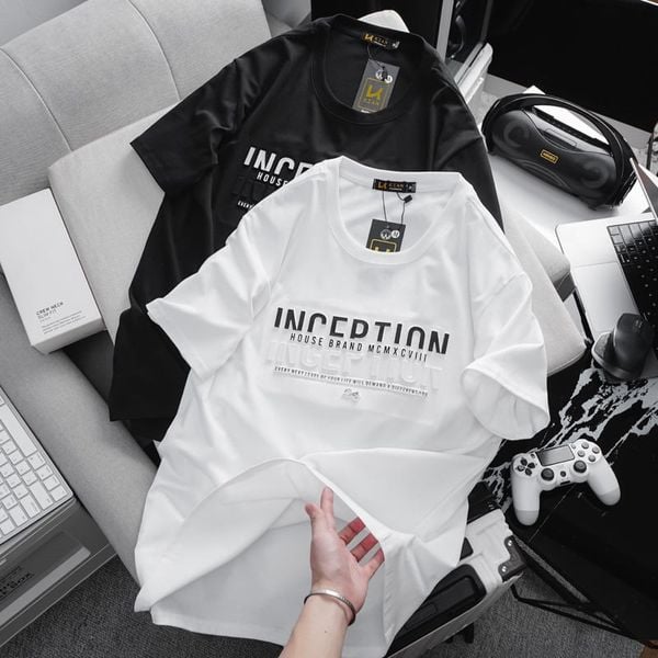  Áo Thun White Chữ Nổi INCEPTION Thời Trang 80-110KG 