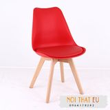 Ghế Eames mặt đệm chân gỗ - ghế cafe