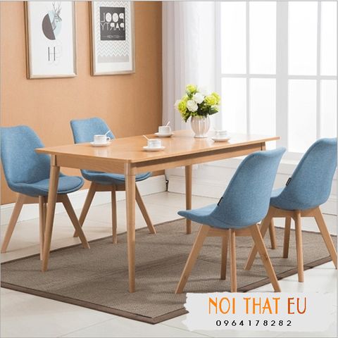 Ghế phòng ăn chân gỗ lưng nệm bọc vải nhập khẩu