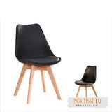 Ghế Eames mặt đệm chân gỗ - ghế cafe