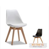 Ghế Eames mặt đệm chân gỗ - ghế cafe