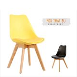 Ghế Eames mặt đệm chân gỗ - ghế cafe