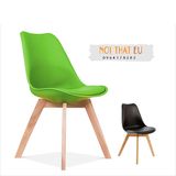 Ghế Eames mặt đệm chân gỗ - ghế cafe