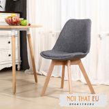 Ghế phòng ăn chân gỗ lưng nệm bọc vải nhập khẩu