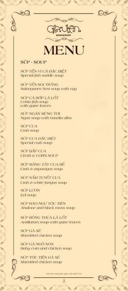  Thực đơn bán hàng 