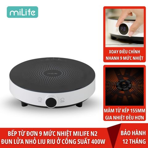  Bếp từ đơn miLife N2 tròn 9 mức nhiệt 