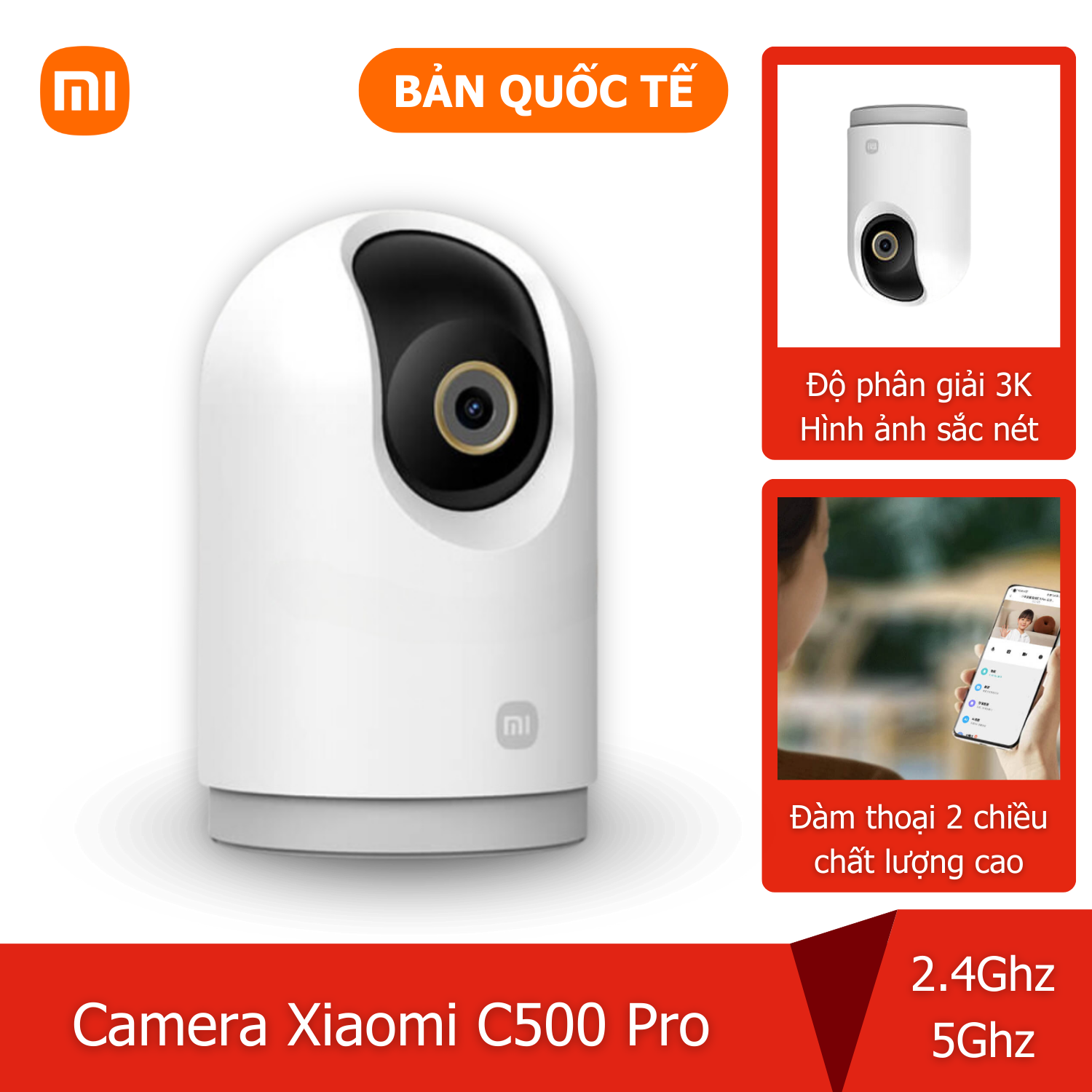 Camera giám sát ip xoay Xiaomi C500 Pro 5MP Quốc Tế