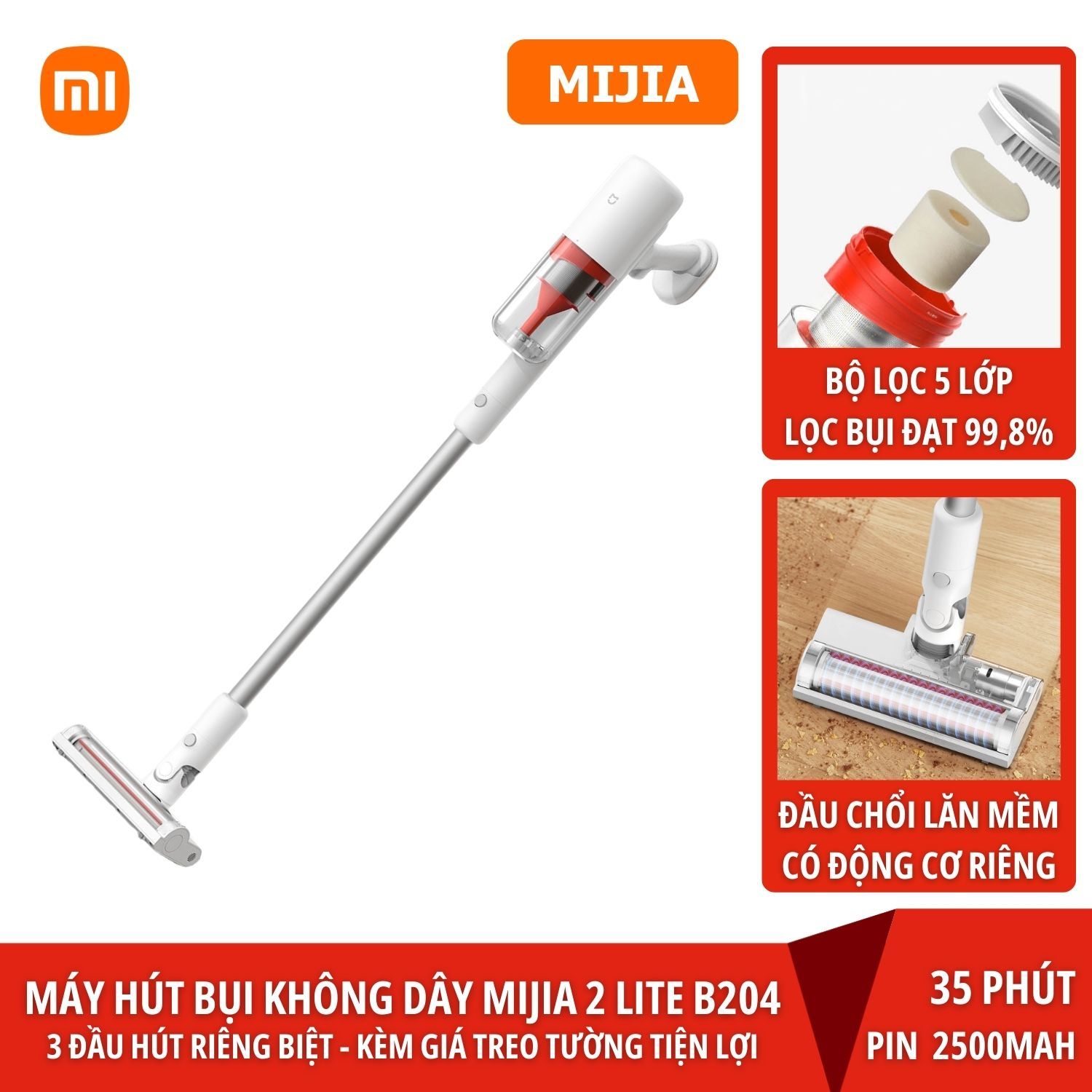 Máy hút bụi không dây Xiaomi Mijia 2 Lite B204
