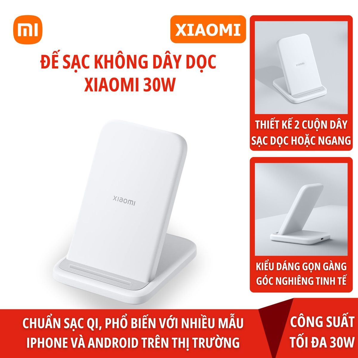 Đế sạc không dây 30W Xiaomi MDY-17-EM chuẩn Qi