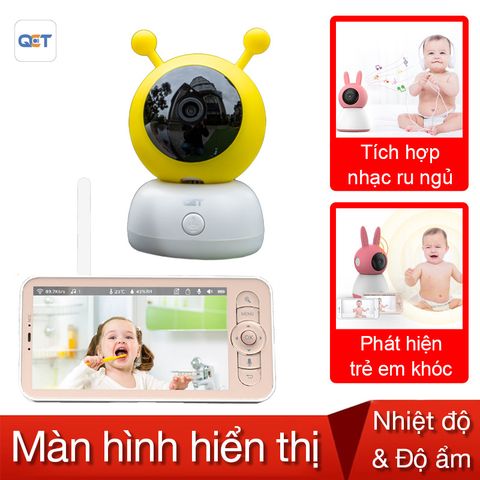  Camera ip baby monitor QCT 1080p kèm màn hình hiển thị 