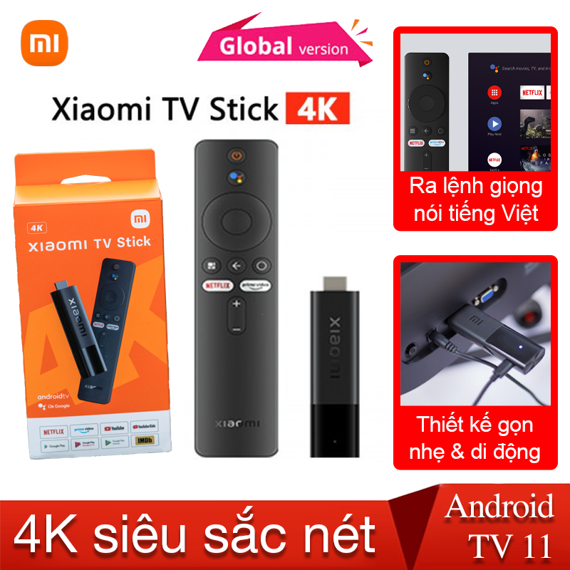 Android TV Xiaomi Mi TV stick 4K MDZ-27-AA Quốc Tế Tiếng Việt