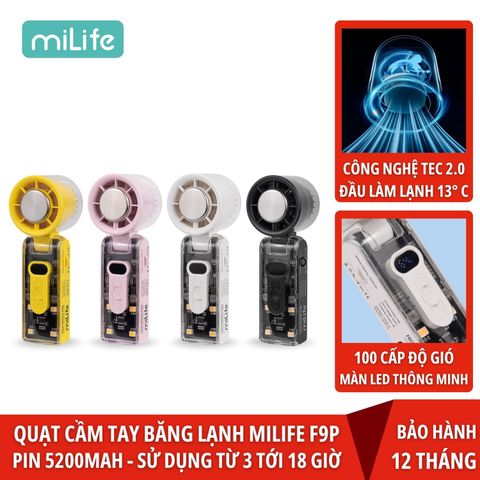  Quạt cầm tay băng lạnh miLife F9P đầu lạnh 13 độ 