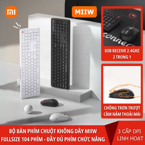  Bộ bàn phím và chuột không dây MIIW gen3 MW24PB03 