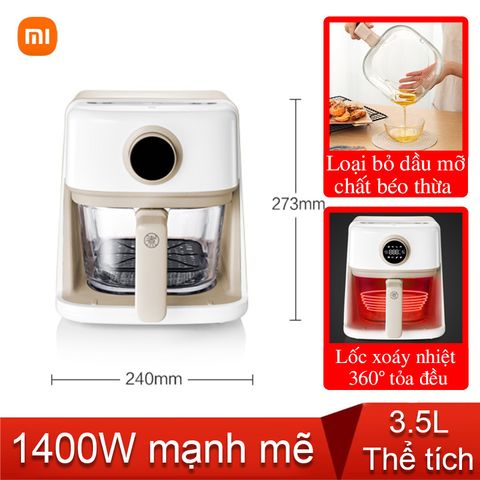  Nồi chiên không dầu Xiaomi Zhiwuzhu nhìn xuyên thấu món ăn 