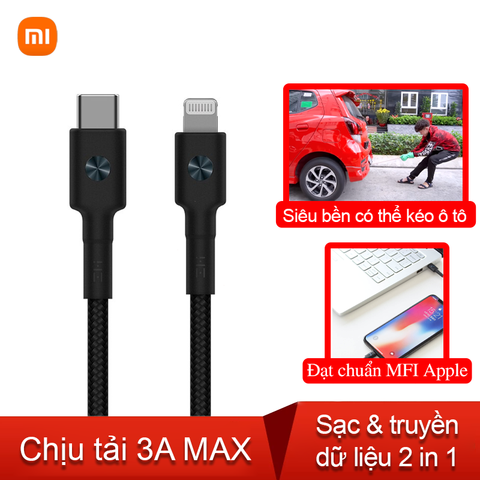  Cáp sạc siêu bền USB-C to Lightning Xiaomi Zmi chuẩn MFI AL873K dây sạc c to lightning 