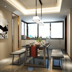 Bàn fiber tự nhiên chữ nhật chân gỗ tràm hình thang