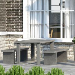 Bộ bàn fiber chữ nhật chân trụ