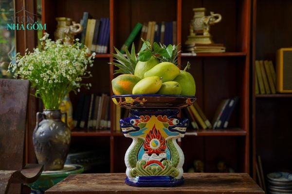  [TẾT] Bộ Chò Rồng & Dĩa Chưng Trái Cây - Gốm Nam Bộ - Sản Phẩm Truyền Thống - H30cm. 