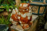  Kỳ Lân nâu, Gốm Nam Bộ, C35xD35 cm - SP001660 