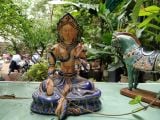  Tượng Quan âm Tara màu xanh cobalt, C25 x R20cm- 010601m032 
