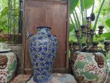  Bình dây lá xanh cobalt 4 quai, gốm mỹ nghệ Nam bộ, C65 x R18 cm - SP000171 
