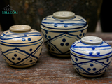 Bộ 3 thố gốm Lái Thiêu đựng thực phẩm có nắp, phong cách Nam bộ xưa (Shopee)- 0710b3n032 