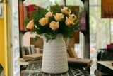  Bình Ca sữa trắng cắm hoa trang trí, bình cắm hoa gốm Nam Bộ, D20xR18xC27cm- SP000292 