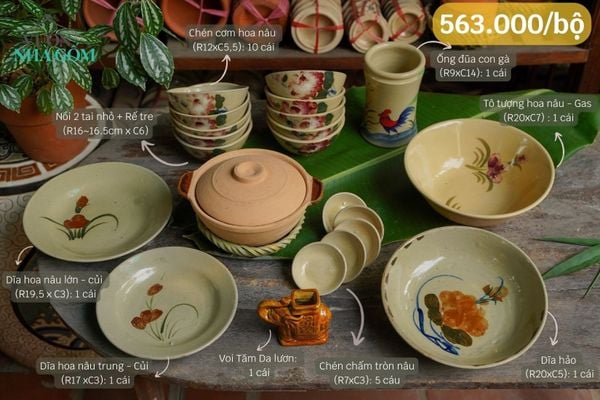  Bộ nâu, chén bát Lái Thiêu 