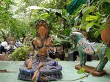  Tượng Quan âm Tara màu xanh cobalt, C25 x R20cm- 010601m032 