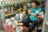  Thố gốm Vẽ tay thủ công, màu sắc hiện đại, chất liệu gốm an toàn để đựng thực phẩm, Xưởng Thủ Biên 