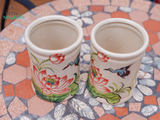  Ống đũa vẽ tay họa tiết cò sen, C15 x R10cm- SP000953 