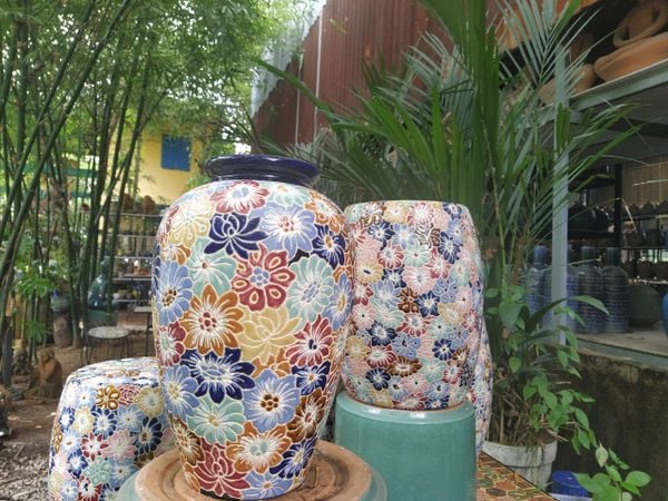  Ché bách hoa lớn, gốm mỹ nghệ Nam bộ, C40 x R25cm- 0208l3n071 