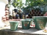  Chậu men họa tiết cây thông, bộ 3-  0402t3g034 
