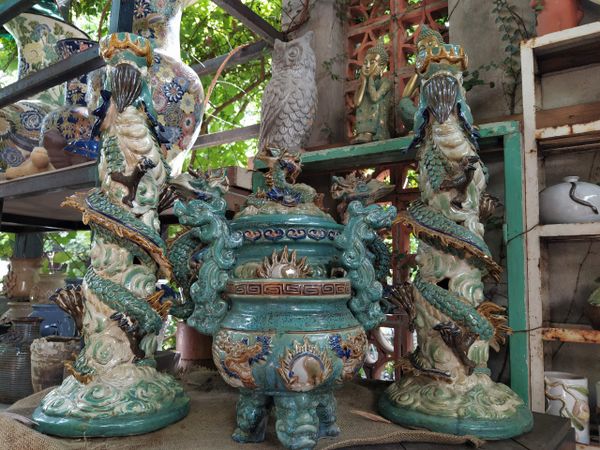  Bộ lư trầm hương mỹ nghệ (Xông trầm, bát hương, chân nến)- SP000181 