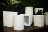  Chậu xi măng tròn cao trắng bộ 2, H18 - 21cm- SP000634 