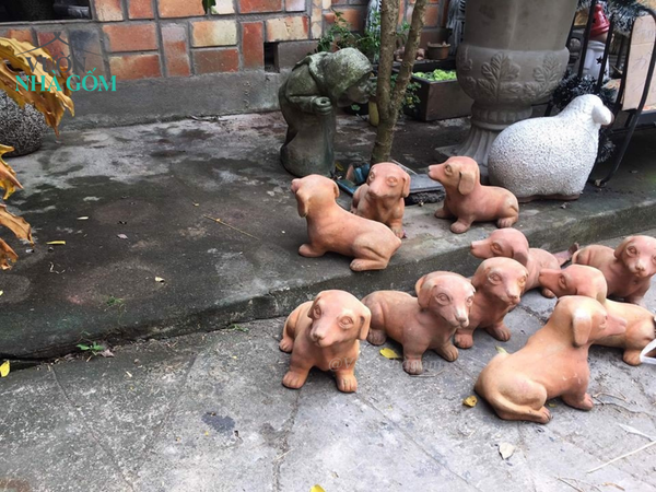  Chó con đất nung, H25 cm- 0104s2n077 