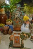 Bình gốm mỹ nghệ, chạm khắc mãnh hổ thưởng mai, dáng bình mai, gốm thủ công Nam Bộ, C60 cm- SP001615 