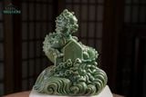  Tượng Rồng Thủ Biên, Men Xanh Ngọc, Gốm Thủ Biên, Quà tặng cao cấp Xuân Giáp Thìn, phiên bản giới hạn, C21cm x R19cm- SP002778 
